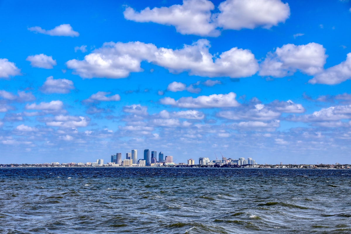 Tampa downtown skyline across Tampa Bay